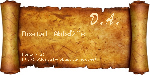 Dostal Abbás névjegykártya